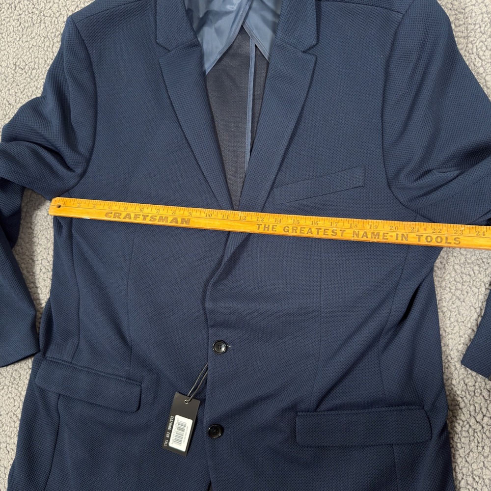 American Tall Blazer Mens 2XLT Everyday Performance Navy Blue Knit Lightweight - Picture 8 of 12